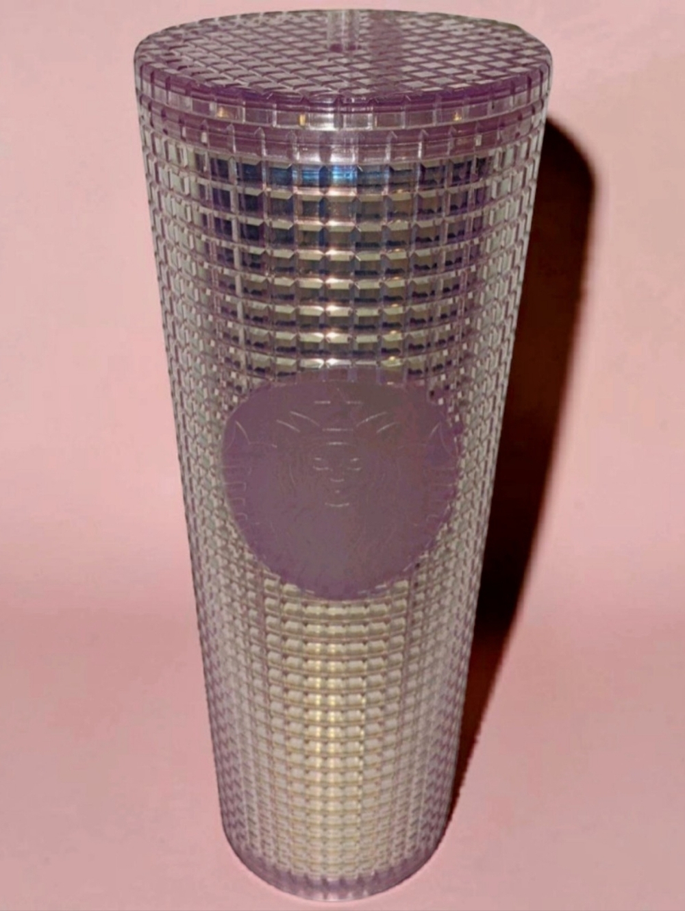 Starbucks Holiday Pink Grid Disco Cold cup Christmas Holiday Tumbler 2020 24oz